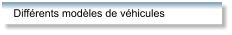 Différents modèles de véhicules